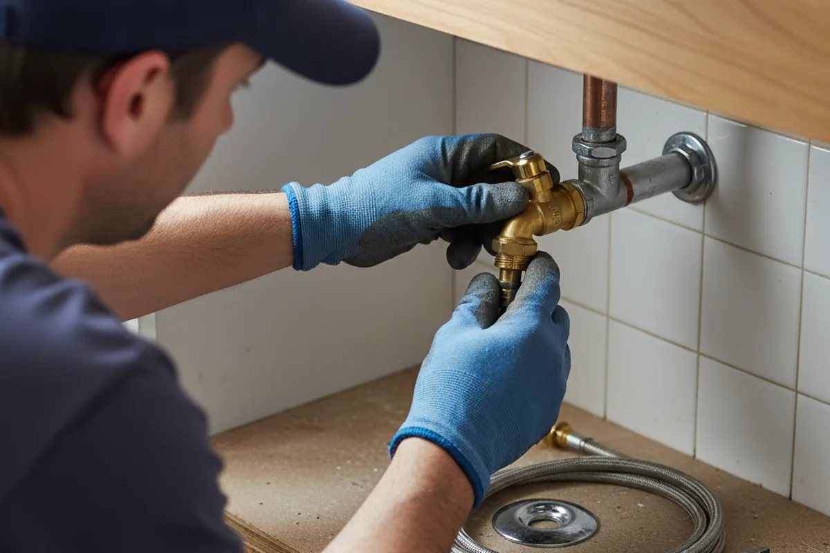 Shutoff valve and fitting work during Emergency Plumbing in Devine
